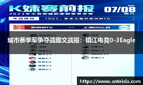 城市赛季军争夺战图文战报：镇江电竞0-3Eagle